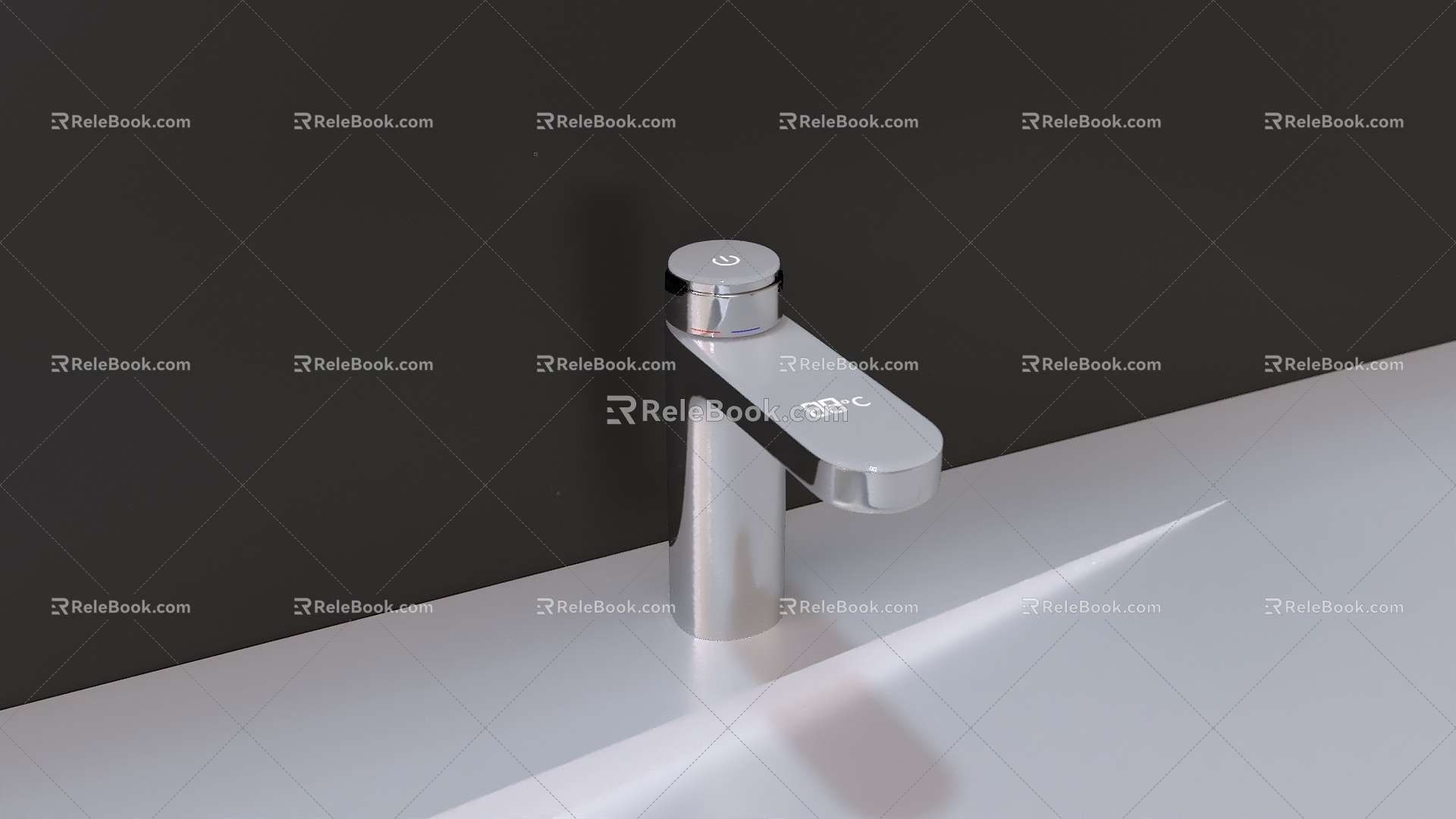 Electric hot water faucet with animation 3d model