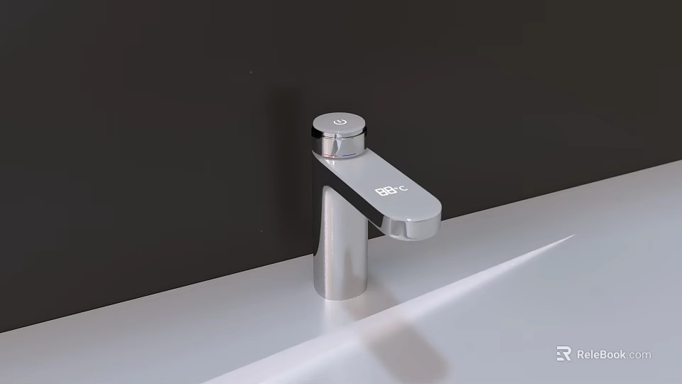 Modern Sleek Chrome Bathroom Faucet with Single Handle Design for Vanity Sink 3d model 