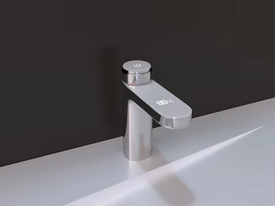Modern Sleek Chrome Bathroom Faucet with Single Handle Design for Vanity Sink 3d model