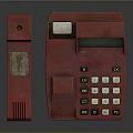 Vintage Red Classic Telephone With Push Button Keypad And Detachable Receiver 3d model