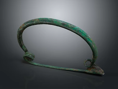 Antique Bronze Curved Decorative Fastener For Daily Household Use 3d model