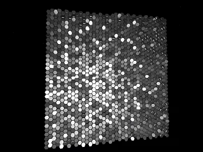 Sparkling Square Pattern With Hexagonal Silver And White Sequins On Black Background 3d model