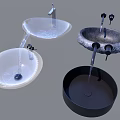 Modern Washbasins with Different Shapes and Materials for Bathroom Design 3d model