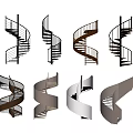 modern spiral staircase 3d model