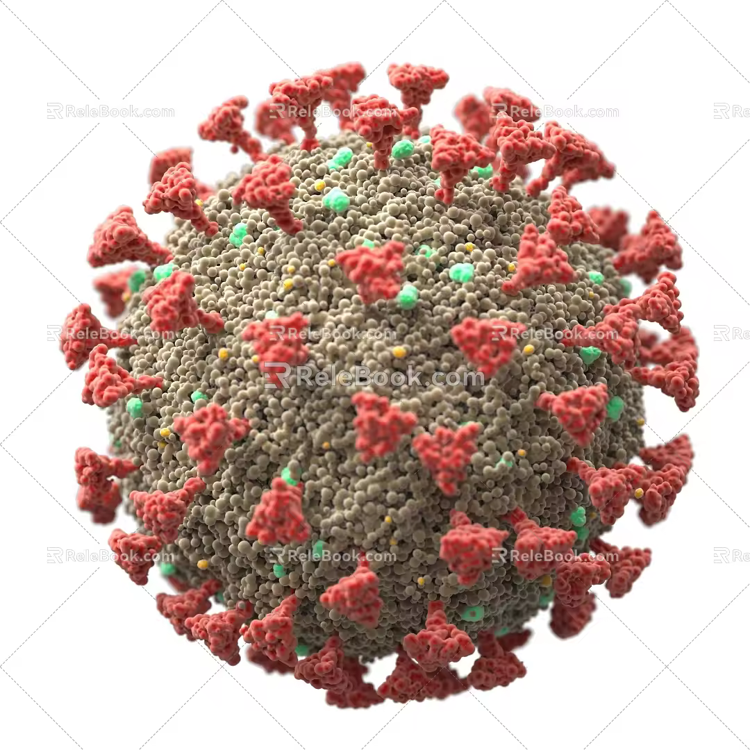 Virus Bacteria Research Drawing Biochemistry Protease Cell 3d model