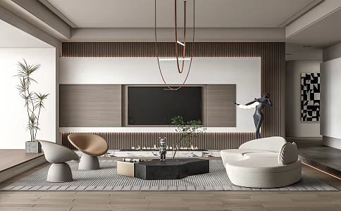 modern living room 3d model