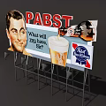 PABST Billboard Featuring Man's Portrait Question Text Beer Glass And Bottle