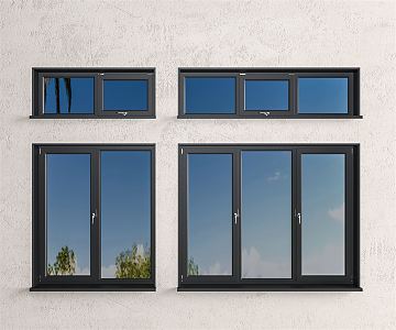 Modern casement window Aluminum casement window 3d model