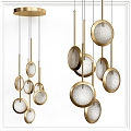 Modern ring metal glass chandelier 3d model