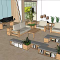Modern Public Office Space Design With Open Layout Office Desks And Green Plants