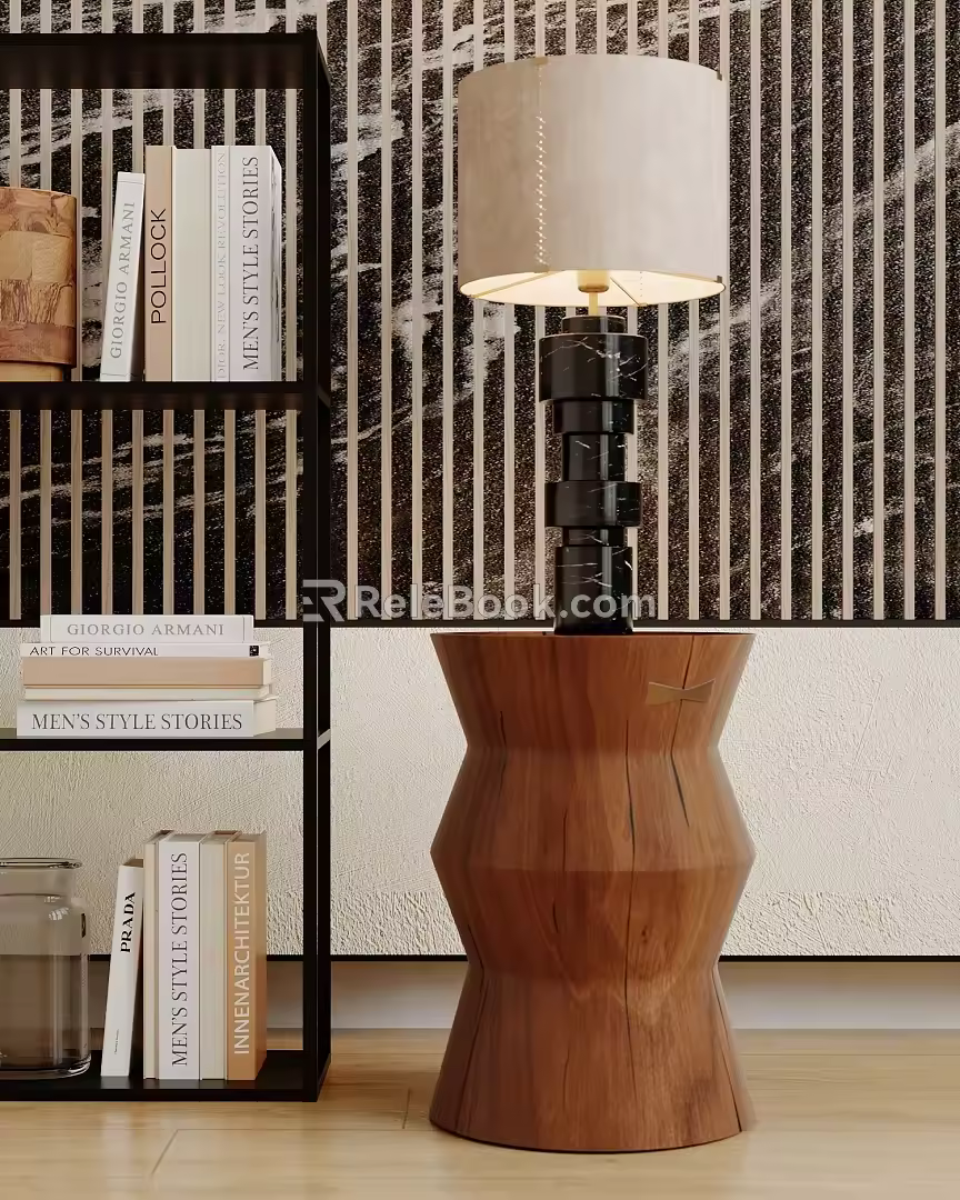 Modern Table Lamp Table Lamp Side Bookshelf 3d model