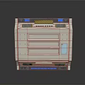 Futuristic Beige Control Panel Device With Multiple Panels And Indicator Lights 3d model