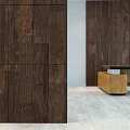 Natural Wooden Wall Panel Design With Rich Grain Texture For Interior Spaces 3d model