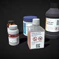 Labeled Medical Device Bottles For Laboratory Protection With Safety Seals And Scientific Labels