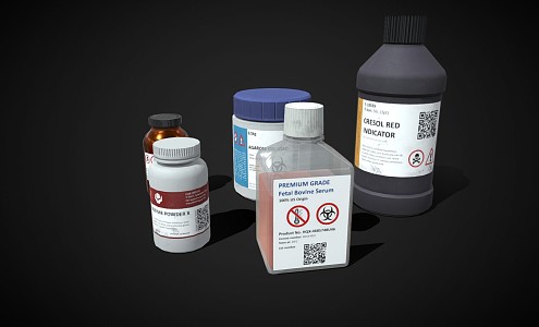 Modern Medicine Bottle Chemical Reagent Bottle Plastic Bottle Medicine Bottle 3d model