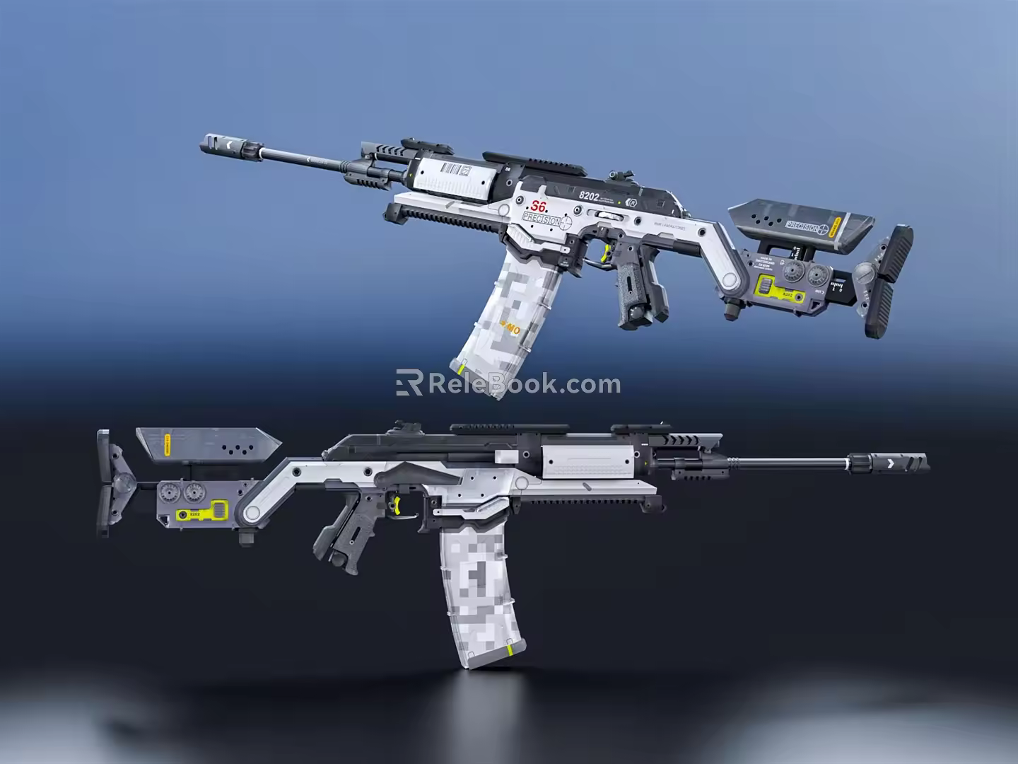Modern submachine gun semi-automatic rifle high-tech gun new semi-automatic rifle 3d model