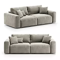 Modern Gray Two Seater Sofa With Comfortable Cushions And Sleek Design 3d model
