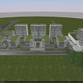 Modern High Rise Office Building With Glass Curtain Wall And Urban Street View