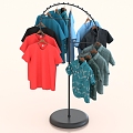 Clothes Hangers Hangers Clothes Hanging Area 3d model