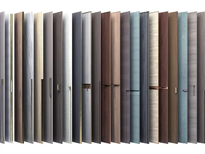 Variety of Cabinet Doors in Different Colors and Materials for Home Interior Design 3d model