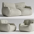 Modern Beige Upholstered Sofa Set With Two Seater And Cozy Armchairs Design