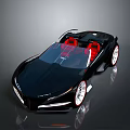 Sleek Black Luxury Convertible Sports Car With Red Seats And Modern Design
