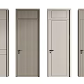 Modern Interior Design Hinged Doors With Diverse Panel Patterns And Soft Tones 3d model