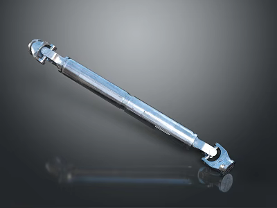 Stainless Steel Universal Joint Shaft with Metallic Surface and Joints 3d model