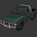 Teal Pickup Truck With Single Cab Design Metal Front Bumper Roof Rack And Black Tires