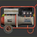Red Frame Portable Power Generator With Wheels And Control Panel