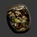 Fresh Sliced Burrito With Toasted Wrapper And Rich Vegetable Meat Fillings