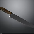 Sharp Kitchen Knife With Wooden Handle And Metal Blade For Daily Use