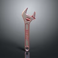 Copper Colored Adjustable Wrench With Expert Tools Engraving And Reflective Finish As Household Tool