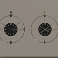 Modern Decorative Wall Clocks With Metal Circular Frames Black Dials Numeral Markers And Gold Hands