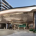 High-end residential area gate 3d model