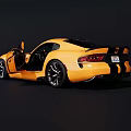 Stunning Yellow Two Door Sports Car With Aerodynamic Body And Black Background