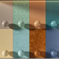 Soft Upholstery Fabric Samples in Various Colors and Textures Featuring Smooth Spheres on Each Panel 3d model