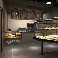 Modern Bakery Interior With Glass Display Case And Fresh Bread Selection