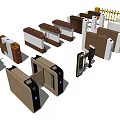Public Facility Turnstiles With Various Types And Security Access Control 3d model