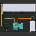Industrial Refrigeration Unit With Two Fans Green Compressor Pipes And White Housing