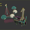 modern rocket engine 3d model