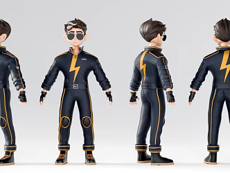 Modern Racer Character Locomotive Boy 3d model