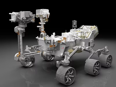 Mars Rover Exploration Vehicle With Mechanical Arms Scientific Instruments And Large Wheels 3d model