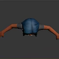 3D Animated Character With Blue Hair And Casual Outfit Design