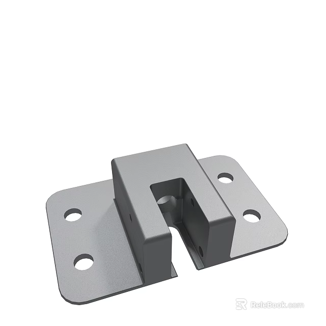 Industrial Heavy Duty Metal Bracket With Mounting Holes And Support Structure 3d model 