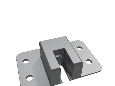 Industrial Heavy Duty Metal Bracket With Mounting Holes And Support Structure 3d model