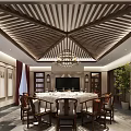 New Chinese-style private room large private room 3d model