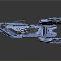 Blue Futuristic Spaceship Model With Detailed Structural Design For Cosmic Exploration