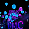 Modern DMC Themed Photo Spot With Colorful Cubes And Purple Letters