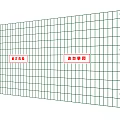 Wire Mesh Fence With Front Inward Curved And Bent Mesh Features For Security 3d model
